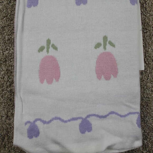 Bonbini NY Bow Heart Tulip Baby Blanket Infant Girls Pink Purple Rayon Blend NWT - Picture 7 of 8